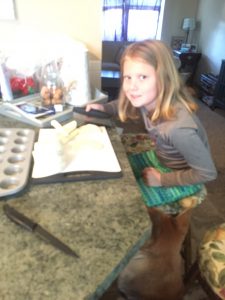 Molly assisted me in the preparation of our meal